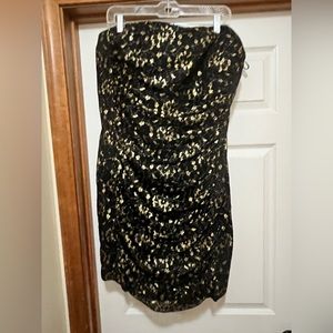 Torrid size 26 black and gold lace dress